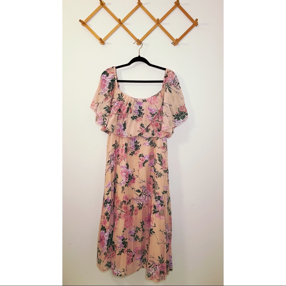 Asos Off The Shoulder Ruffled Dress 10 Floral